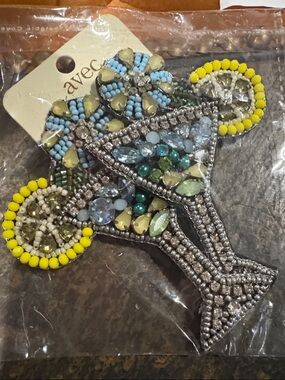 Avec Embellished Beaded Cocktail Earrings- Multicolor NWT sealed